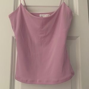Pink/purple cowl neck crop top